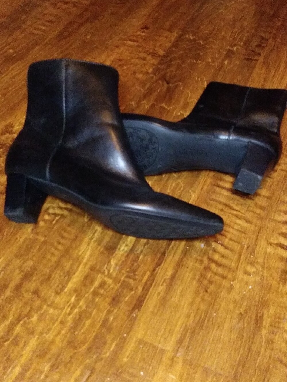 Lauren Ralph Lauren Black Ankle Booties with Gold Logo Accent